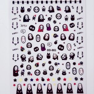 ⭐4/$15 Spirited Away No Face Nail Art Stickers